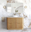 Havana Fluted 1200mm Woodland Oak Floorstanding Curve Vanity