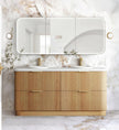 Havana Fluted 1800mm Woodland Oak Floorstanding Curve Vanity