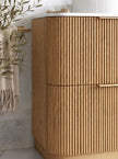 Havana Fluted 1800mm Woodland Oak Floorstanding Curve Vanity