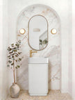 Maxi Space Saver Matte White Curved Floor Standing Vanity