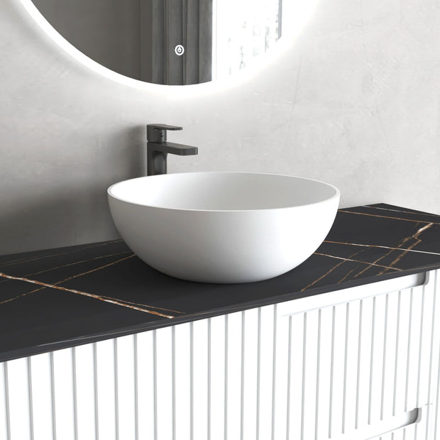 Otti London Solid Surface 390x390x145 Matte White Basin NF