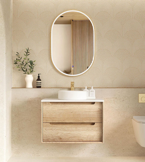 Otti Byron 750mm Natural Oak Wall Hung Vanity