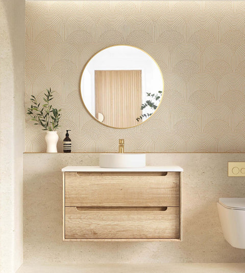 Otti Byron 900mm Natural Oak Wall Hung Vanity