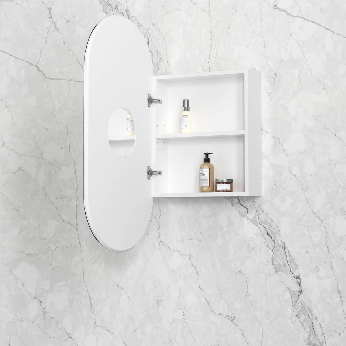 Noosa 900x450 White Shaving Cabinet