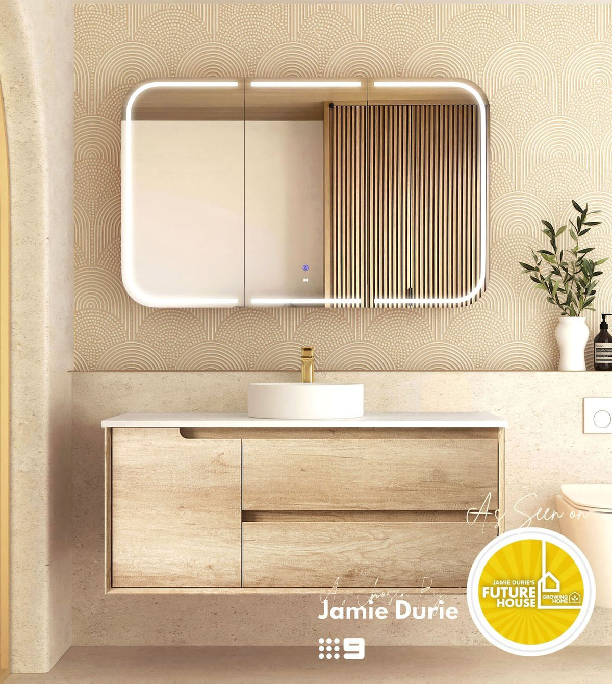 Byron 1200mm Natural Oak Wall Hung Vanity