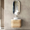 Bondi 600mm Natural Oak Wall Hung Curve Vanity (12TH & NTH Only)