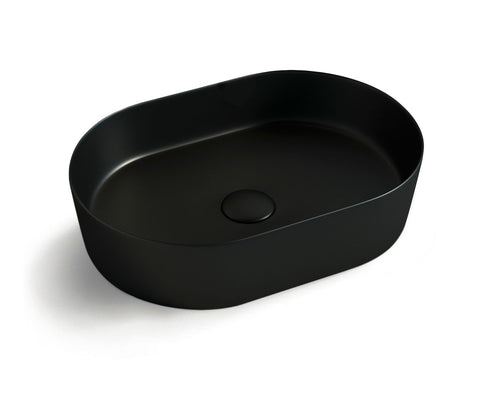 Otti Quay Oval 500x330x120 Matte Black Basin