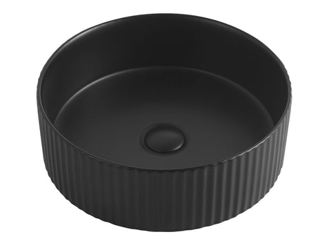 Otti Marlo Round 400x400x125 Matte Black Fluted Basin