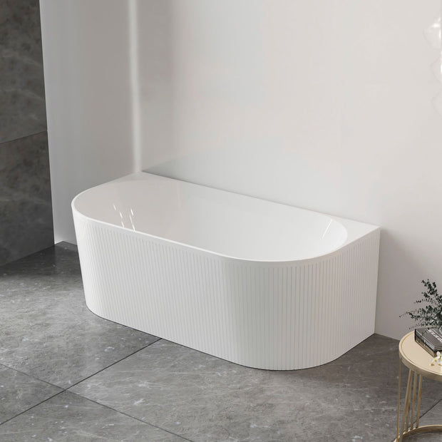 Attica Noosa Fluted 1700 Gloss White BTW Multi-fit Bath