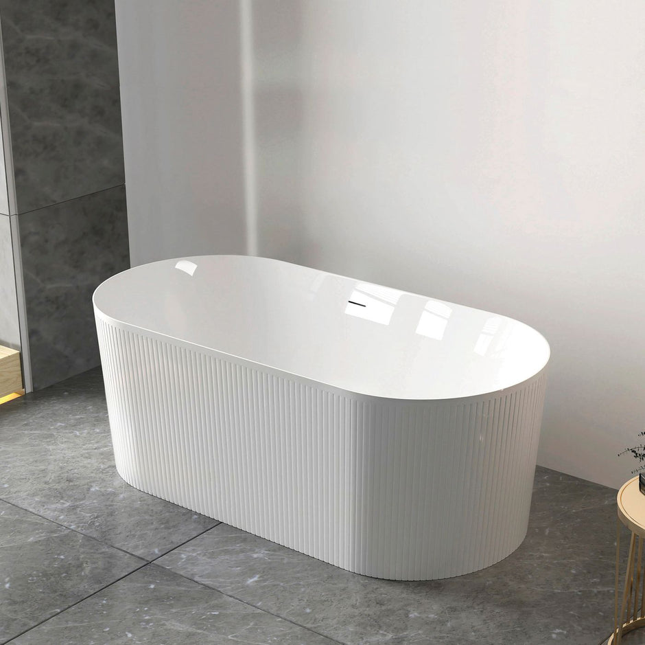 Attica Noosa Fluted 1700 Gloss White Bath