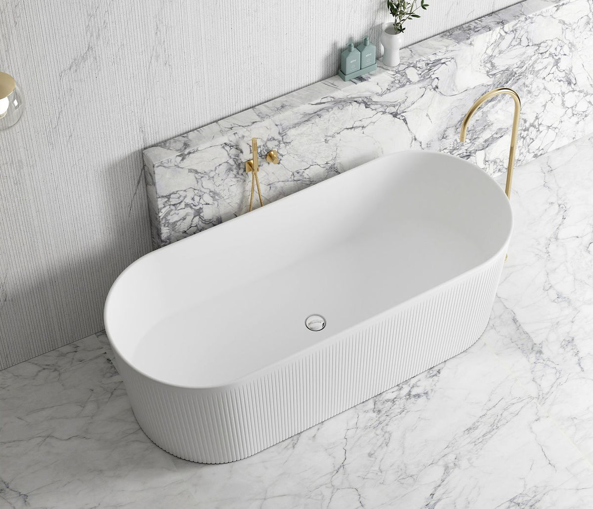 Attica Noosa Fluted 1700 Matte White Bath