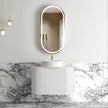 Bondi 750mm Satin White Fluted Wall Hung Curve Vanity (12TH & NTH Only)