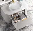 Bondi 750mm Satin White Fluted Wall Hung Curve Vanity (12TH & NTH Only)