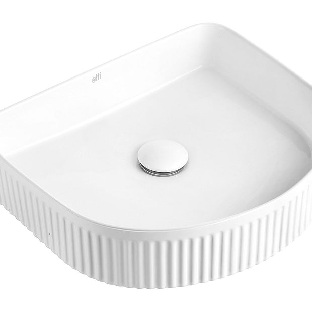 Archie 415x365x100 Gloss White Fluted Basin