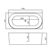 Zenmo Piaza Right Hand Freestanding Bath in Gloss White