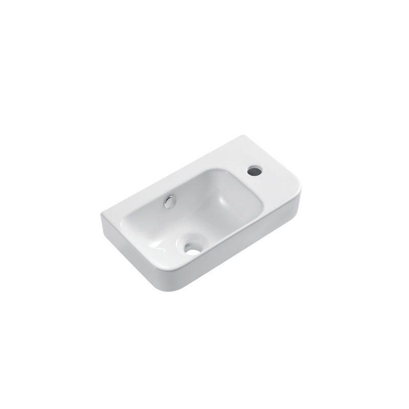 Zenmo Milan Wall Hung Basin Right Hand Tap Hole in Gloss White