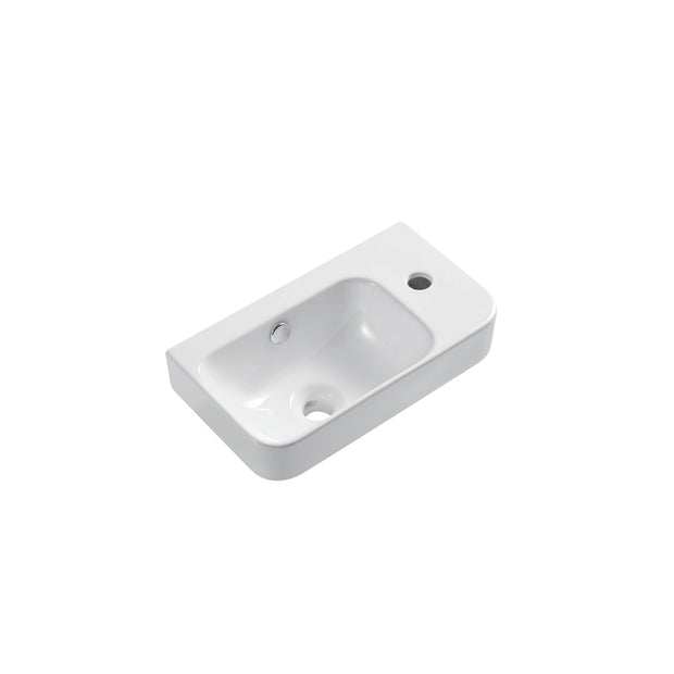 Zenmo Milan Wall Hung Basin Right Hand Tap Hole in Gloss White
