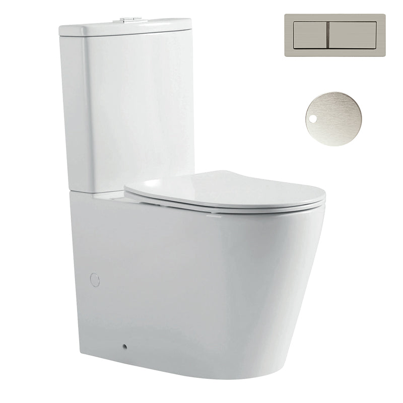 Zenmo Exon Toilet Suite in Brushed Nickel
