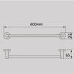 Zenmo Jess 60cm Single Towel Rail line drawing