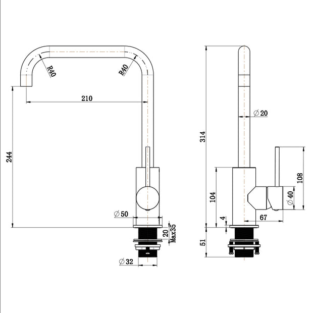 Zenmo Jess Single Lever Swivel Sink Mixer