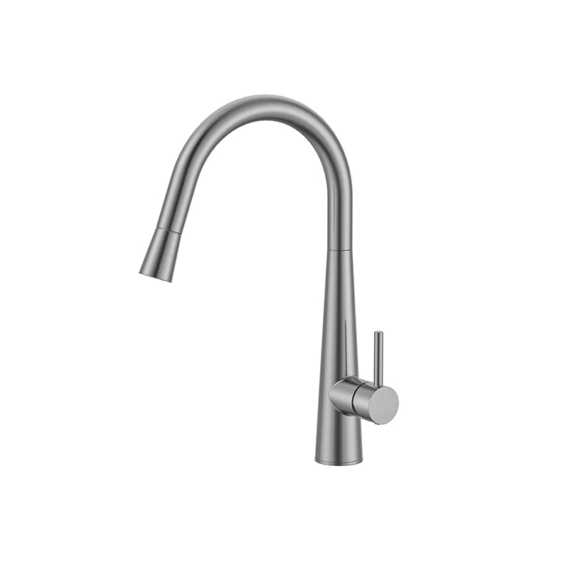 Zenmo Jess Goose Neck Sink Mixer in Brushed Nickel
