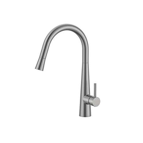 Zenmo Jess Goose Neck Sink Mixer in Brushed Nickel