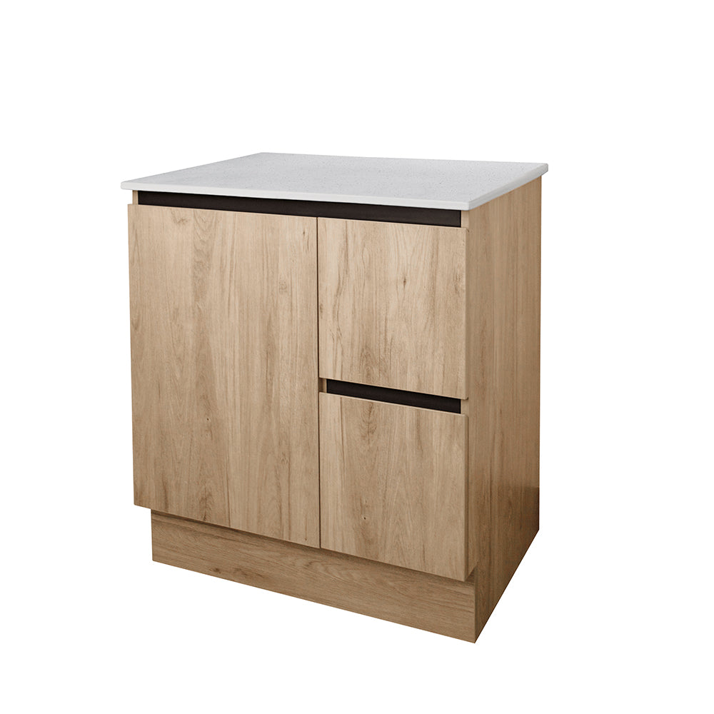 Zenmo Nutro Lux Floor Standing Vanity 750mm White Stone Top (basin not included)