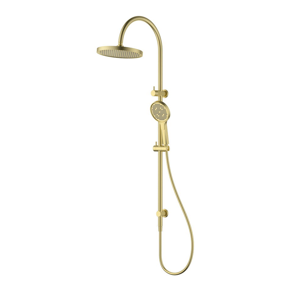 Ikon Linie Round Multi-Function Shower Set 250mm in Brushed Gold
