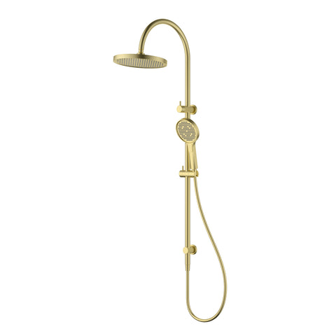 Ikon Linie Round Multi-Function Shower Set 250mm in Brushed Gold