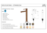 Star Mini High Rise Basin Mixer specification drawing