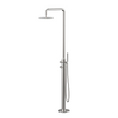 Zenmo Outdoor Freestanding Twin Shower Set in Brushed Nickel