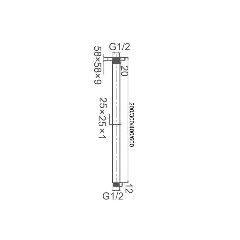 Zenmo Doccia Square Ceiling Dropper
