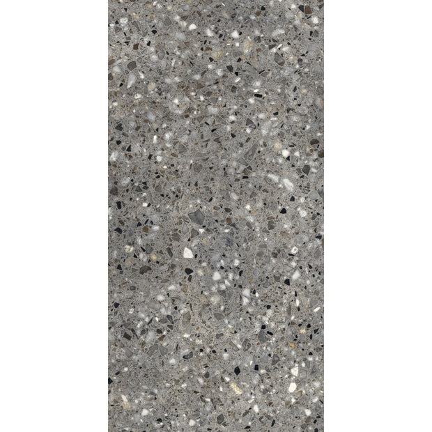 Frammenta Grigio Polished Terrazzo Look Porcelain Tiles 300x600mm tile