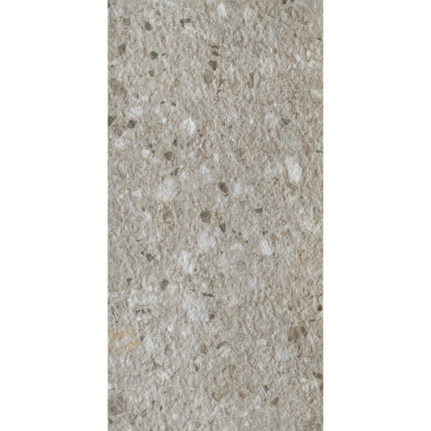 Frammenta Taupe Rock Textured Terrazzo Look Porcelain Tiles tile