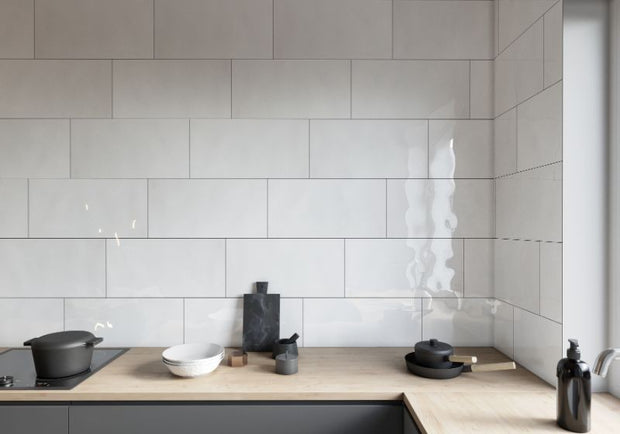 Gelato White Wavy Gloss Ceramic Tiles in a room setting