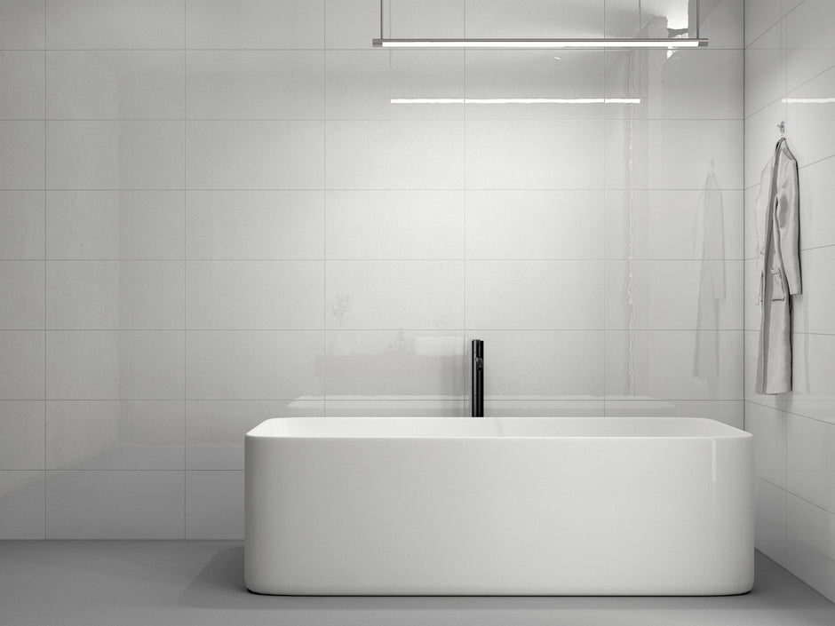 Gelato White Wavy Gloss Ceramic Tiles in a room setting