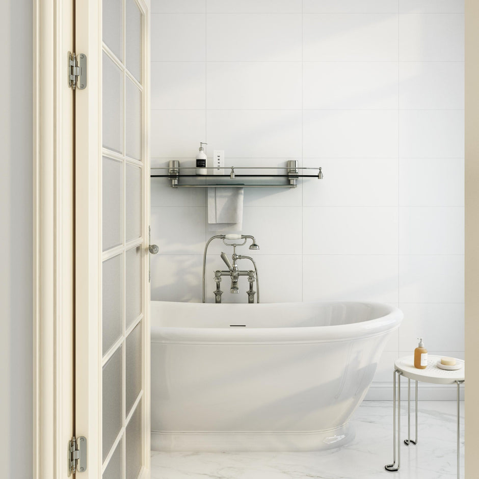 Gelato White Wavy Matt Ceramic Tiles in a room setting