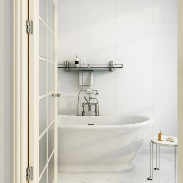 Gelato White Wavy Matt Ceramic Tiles in a room setting
