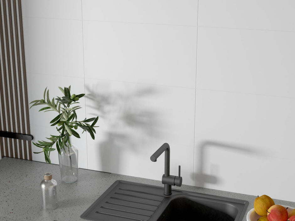 Gelato White Wavy Matt Ceramic Tiles in a room setting