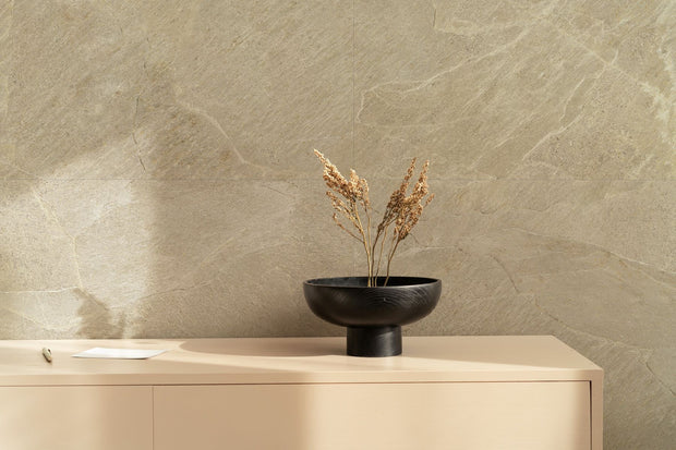 Genesis Dove Light Grey Matt Stone Look Porcelain Tiles 600x1200mm in a room setting