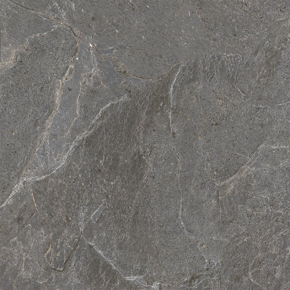 Genesis Storm Charcoal Matt Stone Look Porcelain Tiles 600x600mm tile