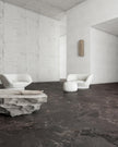 Geo Stone Black Matt Stone Look Porcelain Tiles 600x1200mm in a room setting