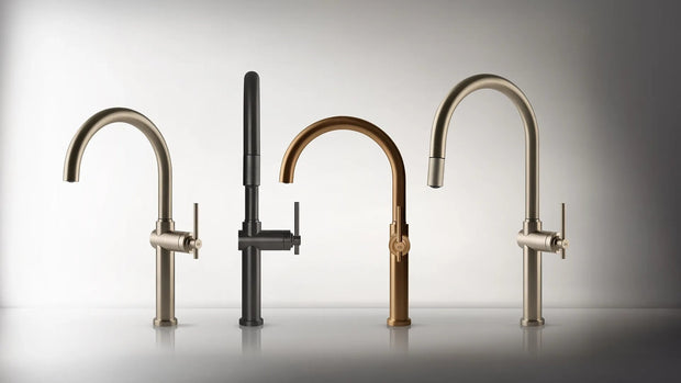 Gessi Habito Goose Neck Pull Out Mixer Gessi Habito range in brushed finishes