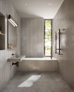 Glace Bianco Gloss Porcelain Subway Tiles in a room setting