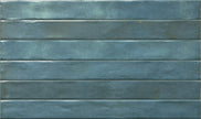 Graffiti Blue Satin Porcelain Subway Tiles in a room setting
