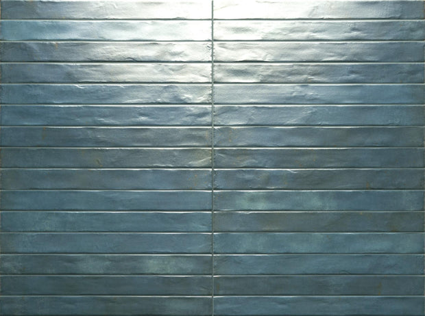 Graffiti Blue Satin Porcelain Subway Tiles tile