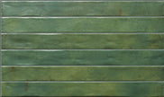 Graffiti Green Satin Porcelain Subway Tiles in a room setting