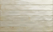 Graffiti Ivory Satin Porcelain Subway Tiles in a room setting