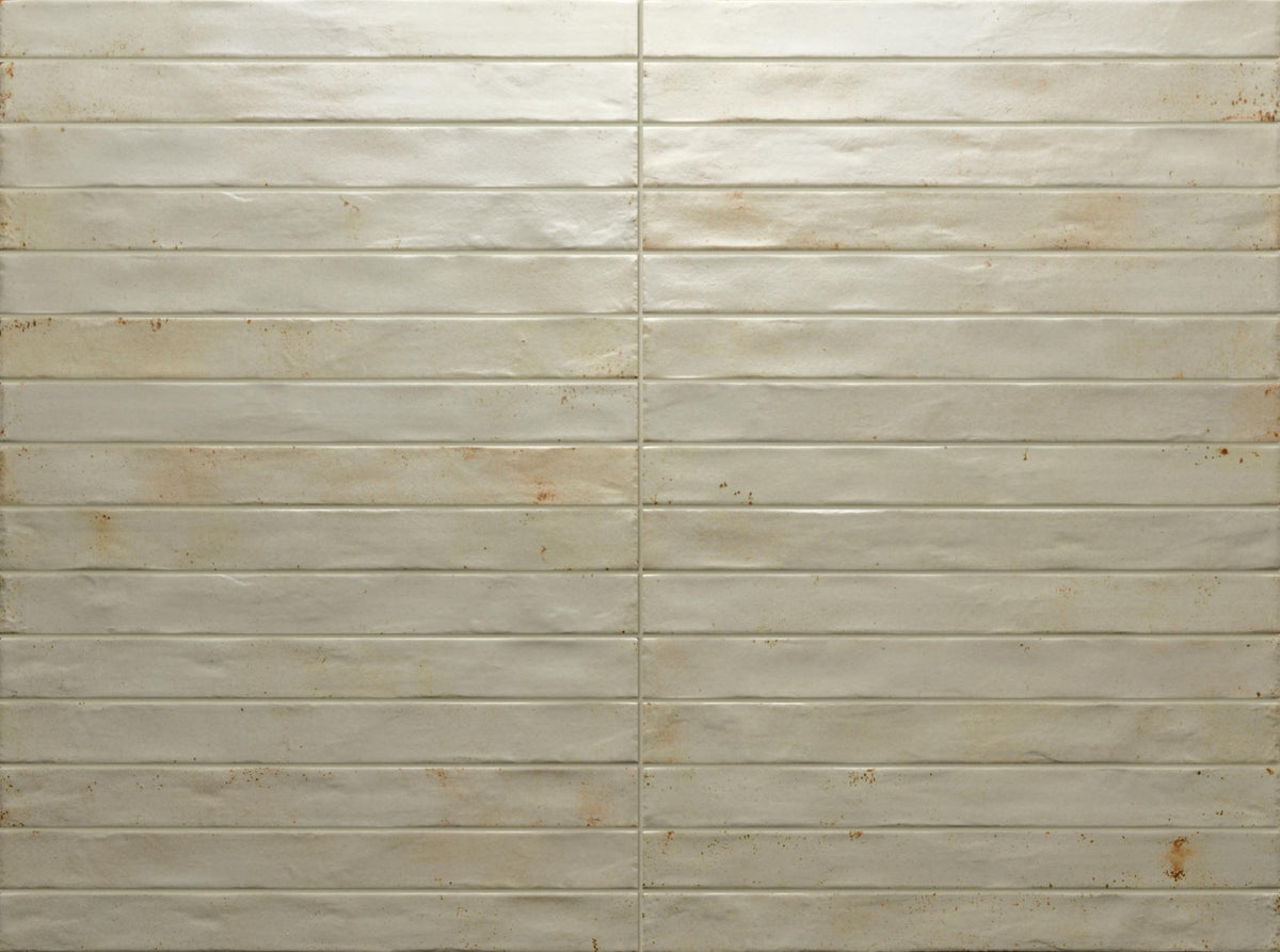 Graffiti Ivory Satin Porcelain Subway Tiles tile