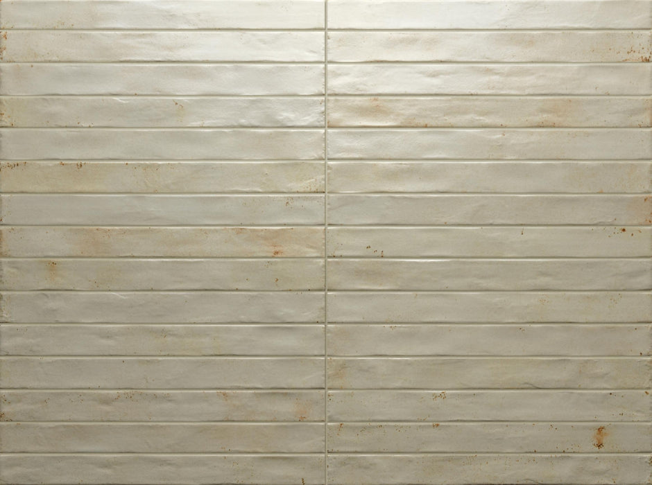 Graffiti Ivory Satin Porcelain Subway Tiles tile